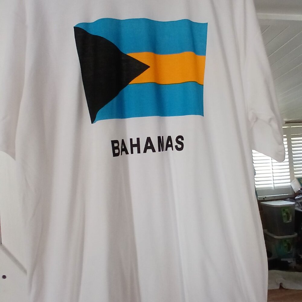 Unbranded White T-Shirt with BAHAMAS Logo,